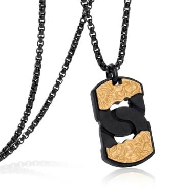 Imagem de GTMJ Colar com pingente de etiqueta de cachorro para homens e mulheres meteorito/olho de tigre/ônix preto/amazonita/ametista/turquesa/fibra de carbono forjada/lápis-lazúli/damasco/malaquita/aço