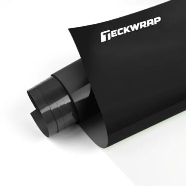 Imagem de TECKWRAP Vinil preto de transferência de calor, 30,5 cm x 1,8 m preto HTV ferro em vinil para camiseta, aparência de vestuário