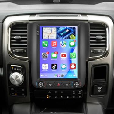 Imagem de [2+64] Rádio automotivo vertical para Dodge RAM 1500 2500 3500 2013-2018 (para CA automática), Volxcereo 9,7 polegadas Android Touchscreen RAM estéreo com Carplay/Android Auto, GPS, WiFi, Bluetooth
