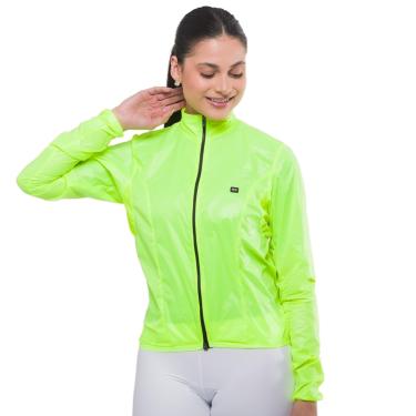 Imagem de Jaqueta Corta Vento de Ciclismo Feminina Márcio May Pro II Amarela Neon