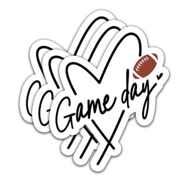 Imagem de Adesivos de futebol (3 peças) – Dia do Jogo – Decalques de vinil à prova d'água para garrafas de água, copos, laptops – Adesivos esportivos para jogadores e times de futebol – 7,6 cm x 6,3 cm