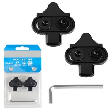 Imagem de Nextpal Chuteiras de bicicleta, clipes compatíveis com kit SPD e sapatos MTB, chuteiras de ciclismo de montanha ângulo para fiação interna, para ciclistas e atividades internas, inclui conjunto de 2