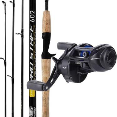 Imagem de Kit 18kg Carretilha Pesca Anti Cabeleira Vara Carbono 1,80mt - ALBATRO