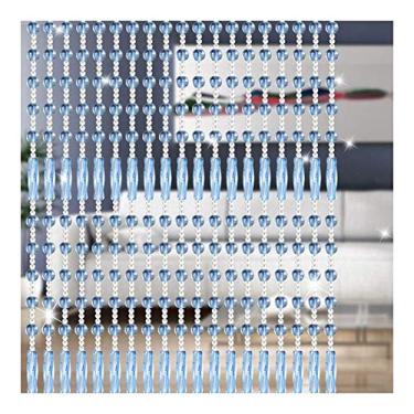 Imagem de Cortinas Cortina de Contas Vidro Cristal Transmissão de Luz Decoração Cortina Pendurada Sala de Estar Corredor Cortina de Porta, Uma Variedade de Estilos Tamanhos Personalizáveis (Cor: A, Tamanho