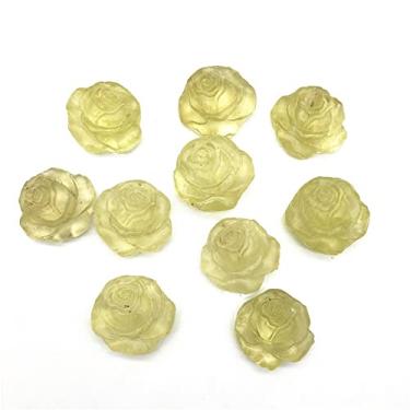 Imagem de Home Collections 1 pacote com cristal amarelo natural citrino rosa em forma de flor esculpida à mão adequada para casa