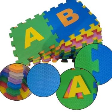 Imagem de Tapete Educativo EVA, Alfabeto Completo, 26 Peças Coloridas, 30x30cm cada, Área Total 2.16m², Desmontável, Lavável