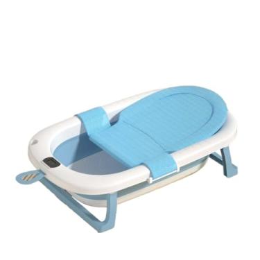 Imagem de Banheira dobrável portátil premium com visor digital LED para temperatura (Com Termometro e Rede de banho)