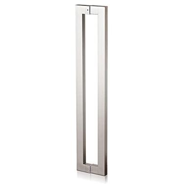 Imagem de Puxador de porta longo puxador de porta para portas interiores exteriores de entrada, maçaneta de porta de celeiro deslizante maçaneta quadrada (prata 80 cm/2,6 pés) (prata 80 cm/2,6 pés) (prata 80 cm