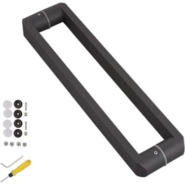 Imagem de Maçaneta de porta de entrada moderna Puxadores de porta de chuveiro de banheiro resistentes, aço inoxidável, maçaneta de porta de celeiro deslizante com acessórios, puxador de porta de galpão de vidro