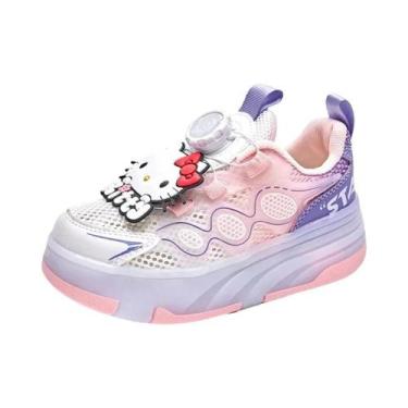 Imagem de Patins Em Linha Ajustáveis Hello Kitty Para Crianças, Tênis Esportivos