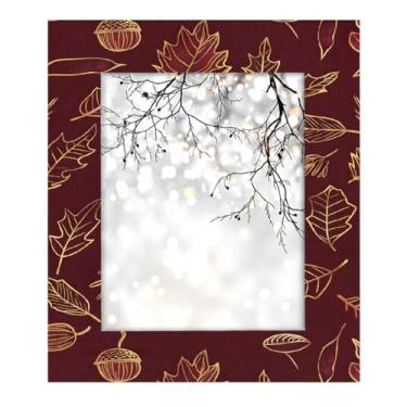 Imagem de Porta-retrato 20 × 25 pinheiros, vermelho, feito de madeira maciça, 20 x 25 cm, moldura para exibição de mesa e montagem na parede, para decoração de casa e ideias de presentes para a família