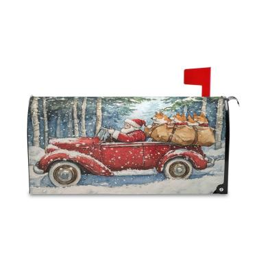 Imagem de SEHANY Capas de caixa de correio magnéticas tamanho padrão 45,7 x 50,7 cm, Natal, Papai Noel, caixa de correio decorativa, capa para caixa de correio para jardim ao ar livre e quintal