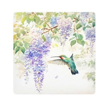 Imagem de SEHANY Saco de maquiagem de pano autoadesivo colorido flores primavera pássaro mágico protetor portátil para lente de câmera envoltório cosmético, bolsa de maquiagem aberta para mulheres, itens