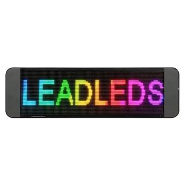 Imagem de POCREATION Letreiro de Luz LED, Tela Flexível Programável Rolante 64x20 Pontos Com Contas RGB Brilhantes e Baixo Consumo de Energia, para Animação de Texto Personalizado Via LOY SPACE APP