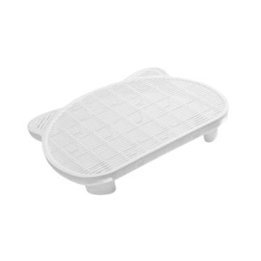 Imagem de Generic Tapete para areia de gato, camada dupla, lavável, reutilizável, degraus elevados, rampa para areia de gato pequeno, fornecimento para animais de, Branco