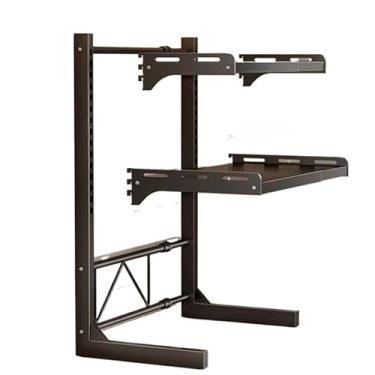 Imagem de Suporte Ajustável para Micro-ondas em Aço Carbono – Prateleira Retrátil 2/3 Andares para Cozinha, Multiuso, Durável e de Grande Capacidade(Camada Dupla)