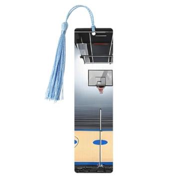 Imagem de Marcadores de página de madeira personalizados com estampa de basquete, acessórios exclusivos para homens e mulheres, atendem a todas as necessidades dos amantes de livros