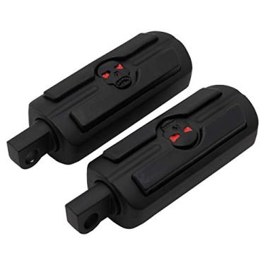 Imagem de Apoios de pé para motocicleta Fatecim para moto e crânio de pé para Harley Davidson (todos os anos) Honda Suzuki Yamaha Triumph (Preto)