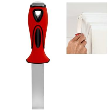 Imagem de Lothee Faca de junta retangular de 2,5 cm com ponta de martelo de metal, ferramentas de acabamento profissional, faca de drywall de alta qualidade para trabalho em espaços estreitos e placa de gesso