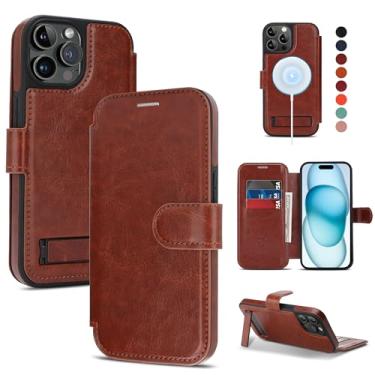 Imagem de CIVICASE Capa carteira para iPhone 13 Pro Max com suporte, couro sintético com compartimentos para cartão de crédito (bloqueio RFID), compatível com suporte magnético Magsafe, capa de telefone