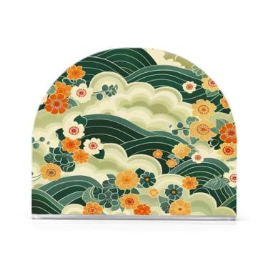 Imagem de Qilmy Porta-guardanapos de flores verdes japonesas para mesas – Porta-guardanapos para cozinha, porta-guardanapos de mesa, porta-guardanapos de coquetel, porta-guardanapos de papel671
