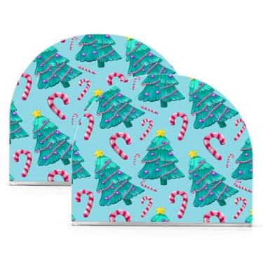 Imagem de Wassud Porta-guardanapos de acrílico para rabiscos de árvores de Natal, dispensador de guardanapos de papel moderno para mesa, cozinha, sala de jantar, bancada 2 peças (comporta 50-60 guardanapos)