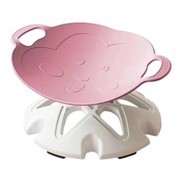 Imagem de SiaBiced Cadeira giratória infantil de fácil montagem, brinquedo educativo e calmante, banquinho giratório, brinquedo sensorial para festas, meninos, meninas, Rosa