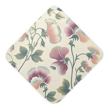 Imagem de Burbuja Toalha de banho de bebê retrô Plant - Toalha com capuz de musselina macia e absorvente para recém-nascidos, 89 x 89 cm