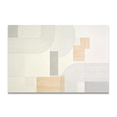 Imagem de LKXGRRSFG Arte em tela minimalista de simplicidade natural: Serenidade tons neutros grande área em branco para decoração de espaço calmo 11,20 x 45 cm sem moldura