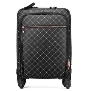 Imagem de Mala de Viagem Feminina Jorge Bischoff Monograma Rígida Bordo de Mão Viagem Rodinhas 00008-Feminino