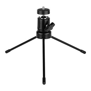 Imagem de Kit de Tripé Mesa com Rotação 360 Graus Ranura em Forma U Parafuso Universal 1 4 Polegada Estrutura Metal Sólido Suave Liberação Rápida Design Plegável para Suporte Telefone Luz LED Portátil Carregar