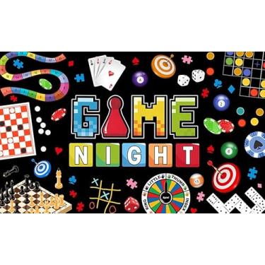 Imagem de AIBIIN Pano de fundo para noite de jogo de tabuleiro, decoração noturna, banner, cartas, artigos de festa, banner, adereços para cabine fotográfica, 70,8 x 43,3 polegadas