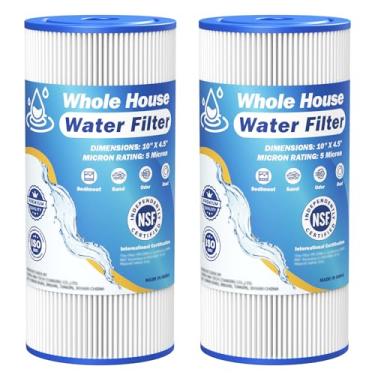 Imagem de Filtro de água de 5 mícrons 25,4 cm x 11,4 cm compatível com GE FXHSC, GXWH40L, encanador W50PEHD, Culligan R50-BBSA, Pentek R50-BB, W10-PR, DuPont WFHDC3001, W50PEHD, filtros de sedimentos de alto
