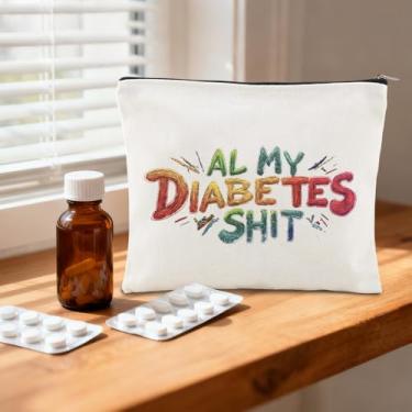 Imagem de Bolsas engraçadas para diabéticos, presentes para pai, mãe, suporte para diabetes, bolsa de maquiagem para mulheres e homens, bolsas para cuidados com diabéticos, kit de emergência, bolsas de
