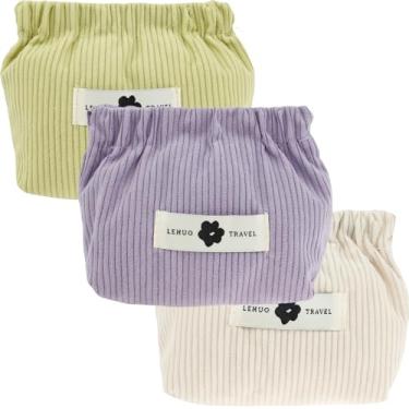 Imagem de Bolsa de armazenamento elástica de veludo cotelê, 13 x 5 x 12 cm, organizador de laços de cabelo, pequeno, bolsa de armazenamento de viagem, mini bolsa de maquiagem para mulheres e meninas, B, Vintage