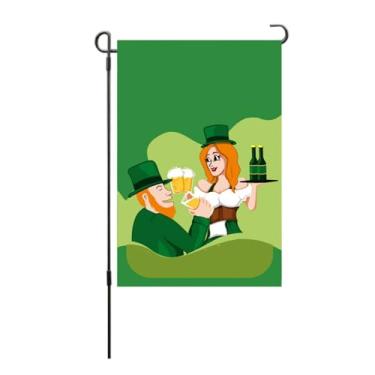 Imagem de CONSELHO Bandeira do Dia de São Patrício Dupla Face À Prova D 'Água Máquina Lavável Bandeira Decorativa Irlandesa para Jardim Gramado Pátio Festa (P21)