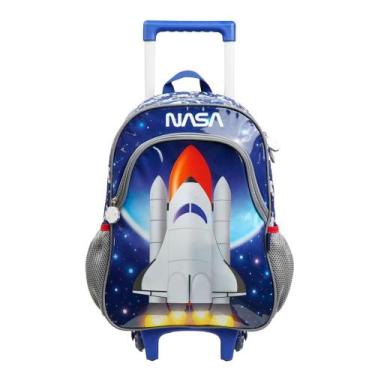 Imagem de Mochila de Rodinhas Masculina Foguete Nasa Azul Escuro - Bagaggio, U, 