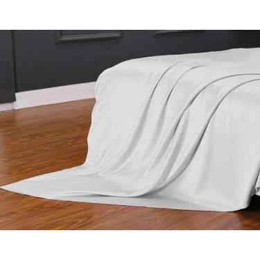 Imagem de Lençol Superior Avulso Casal King Cetim Seda Cinza Brilho - Lm Detona