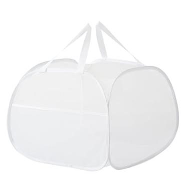 Imagem de Jectse Cesto Pop-up, Cesto de Roupa Suja Dobrável de Malha Respirável de 90L Com Bolso Lateral para Armazenamento de Roupas (WHITE)