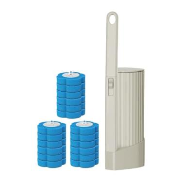 Imagem de Bothyi Escova de Vaso Sanitário Sem Furos, Acessórios para Banheiro, Refis de Cabeças de Escova para Limpeza Doméstica E de Hotéis, Azul