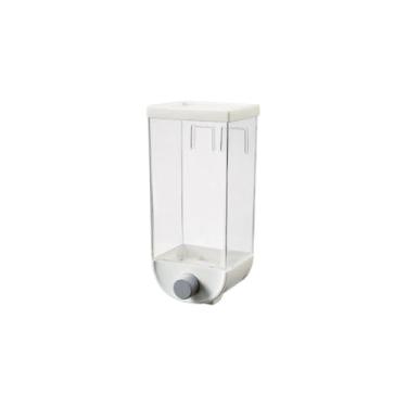 Imagem de Dispenser Organizador de Parede 1500ml, Transparente com Branco, Plástico, Dosador Frontal, Multiuso para Cozinha, 25x10x12cm
