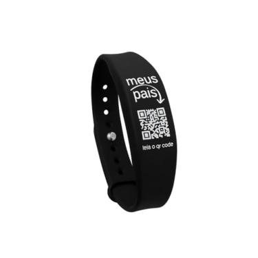 Imagem de Pulseira de Identificação Infantil Meus Pais - QR Code Universal + Código Exclusivo - Silicone Premium e Resistente à Água