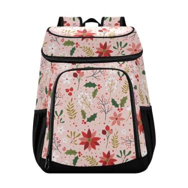 Imagem de Bolsa térmica abstrata com estrelas judaicas, triângulos, 36 latas à prova de vazamento, para almoço, piquenique, pesca, trilhas, parque, praia, Natal, folhas de ramo de abeto, 33 x 20 x 43 cm