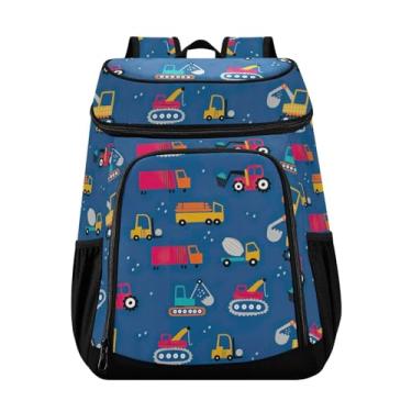 Imagem de Mochila masculina com 36 latas de desenho animado para construção, leve, para viagem, lancheira