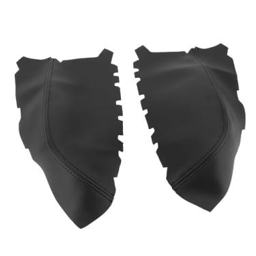 Imagem de aqxreight Par de Capa de Apoio de Braço do Painel Proteção contra Riscos Com Maior Conforto Em Couro de Microfibra Tampa do Apoio de Braço Painel da Porta Guarnição Ampla Cobertura de Danos (Preto)