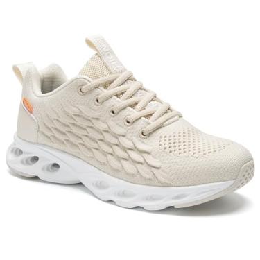 Imagem de TSIODFO Tênis feminino de corrida tênis esportivo para caminhada, Bege, 36