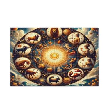 Imagem de 500 peças de relógio de animais de desenho animado, quebra-cabeça adulto composto de papel e madeira para homens com bolsa de armazenamento