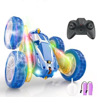 Imagem de NOVEVE Carrinho de Controle Remoto 360º Gira com Azul Pirueta Quick Run Car com Luzes LED – Giro Radical,Com spray, Drift e Manobras Incríveis para Crianças | Brinquedo Tração 4x4