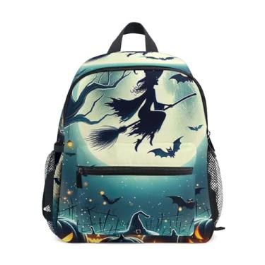 Imagem de GAIGEO Halloween Witch Pumpkins Baby Backpack with Whistle, 2 Bottle Pockets, Lightweight, Preschool Backpack 10x4x12 In, for Ages 3-8