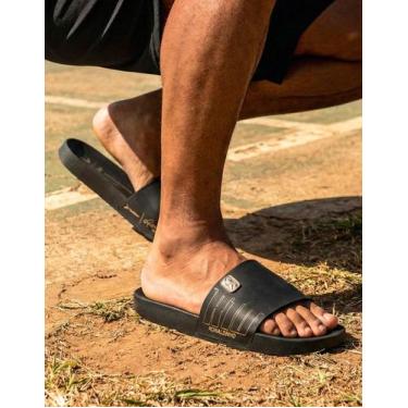 Imagem de Chinelo Slide Rider R10 Ronaldinho Gaúcho Bruxo Masculino 12562, Preto